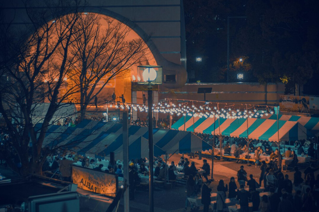 crowd of people in city